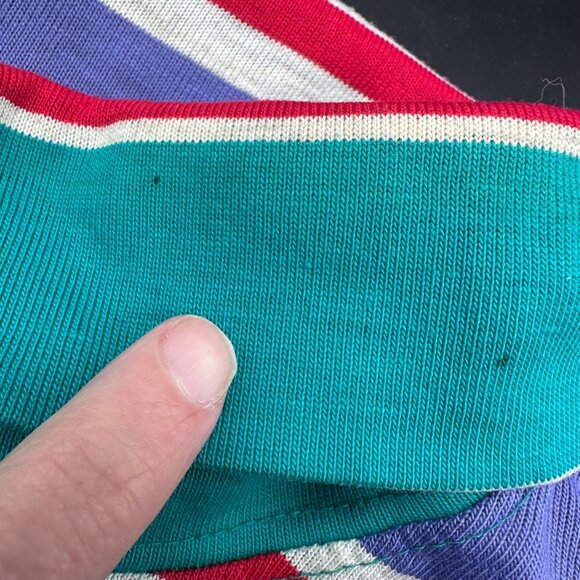 Vintage Striped Turtleneck Long Sleeve Shirt Pockets Medium French Navy USA 90s - Picture 11 of 13